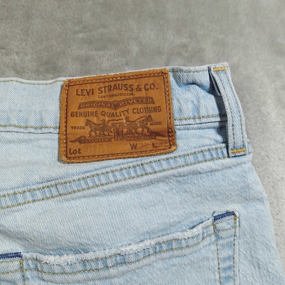 Levis 511 Premium Jeans Mens 30x30.5 Light Wash Slim Denim Cotton Distressed - Picture 9 of 16